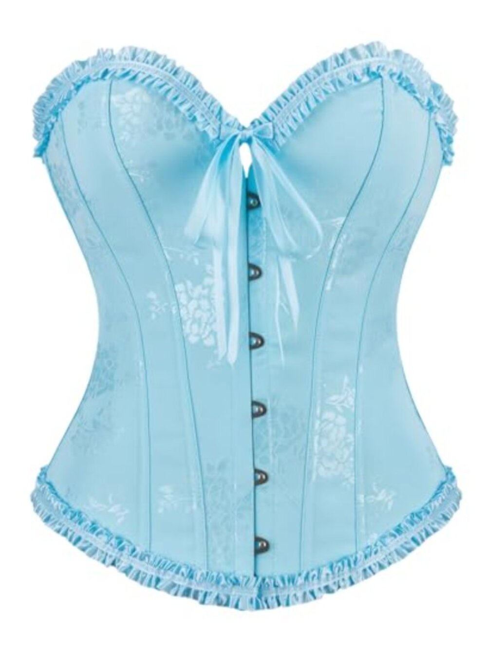 Floral Lace Corset for Women Strapless Ruffle Shapewear Lingerie